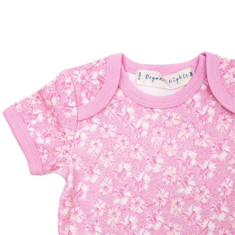 Organic Cotton Summer Short-Sleeve Onesie - Coral in Pink - Image 3