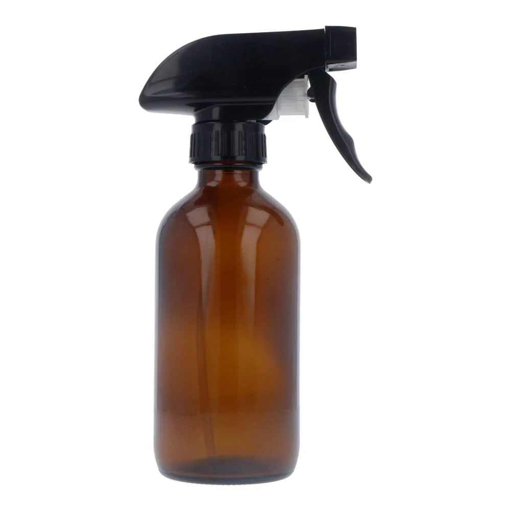 Amber Glass Bottle with Black Trigger Spray - 250ml
