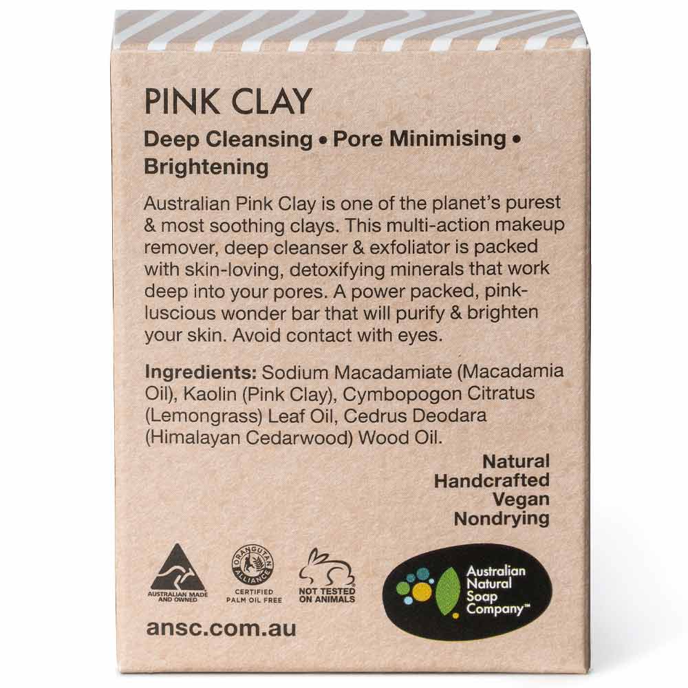 Australian Natural Soap Company Face & Body Bar - Pink Clay - Image 4