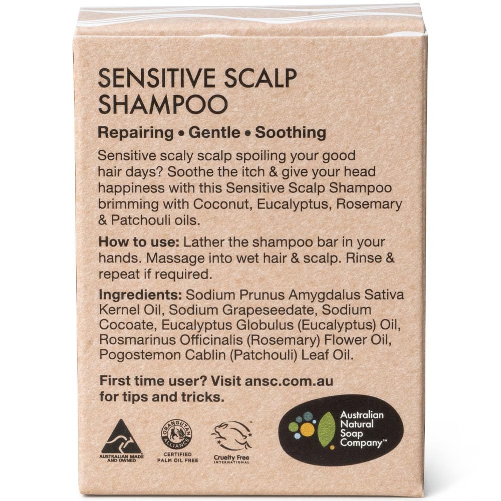 Australian Natural Soap Company Soild Shampoo Bar - Sensitive Scalp 100g - Image 2