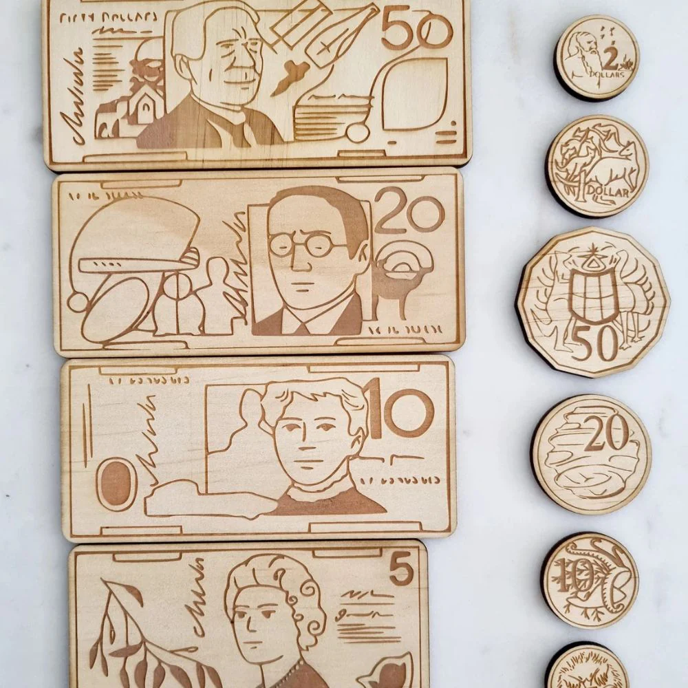 Bandicute Wooden Australian Play Money - Mini Set - Image 3