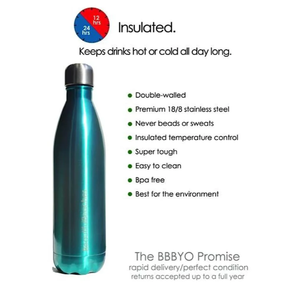 BBBYO Stainless Steel Water Bottle 750ml - Mint - Image 3