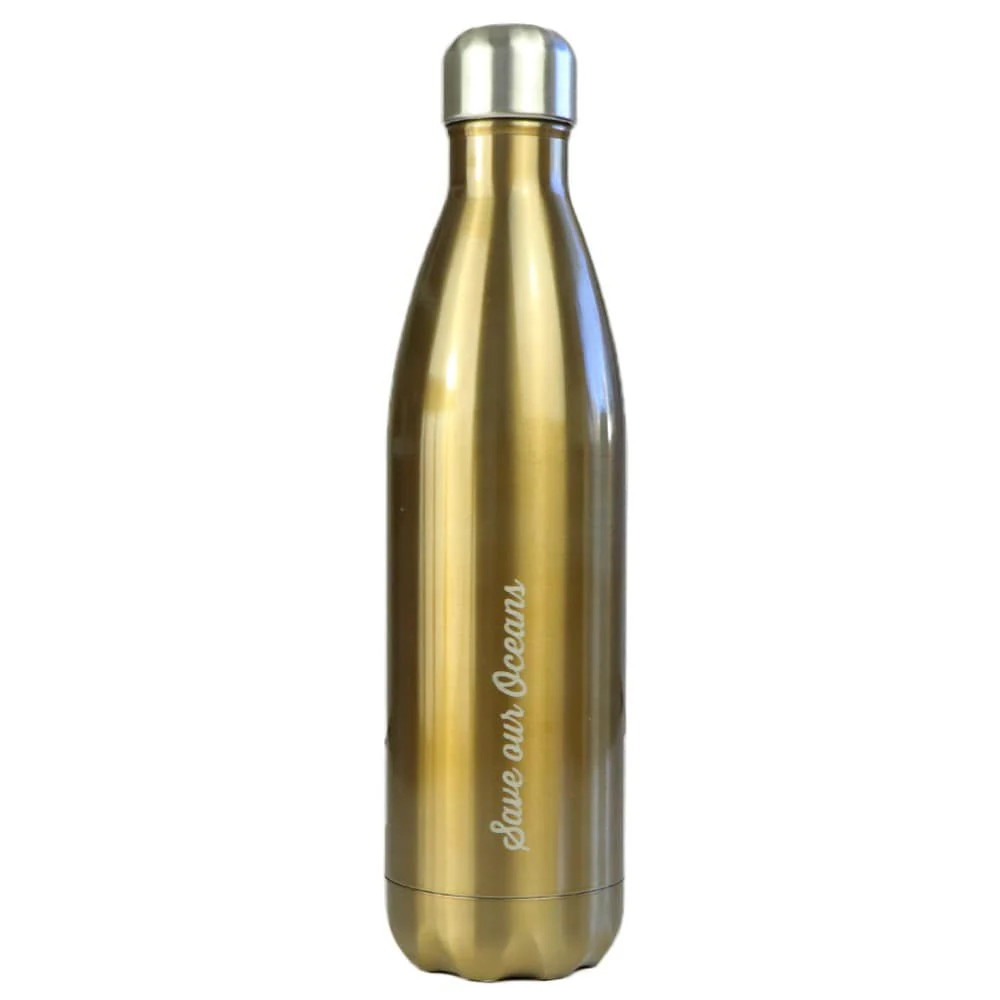 BBBYO Stainless Steel Water Bottle with Cover 750ml - Gold Spiral - Image 2