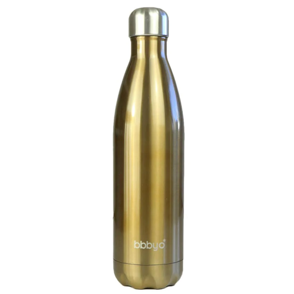 BBBYO Stainless Steel Water Bottle with Cover 750ml - Gold Spiral - Image 3