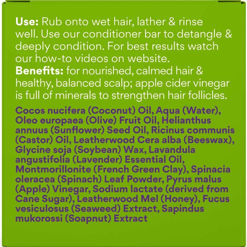 Beauty & the Bees Shampoo Bar 120g - Apple Cider Vinegar & Honey - Image 4