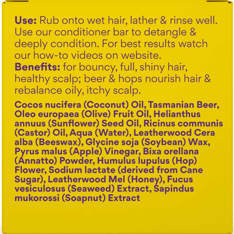 Beauty & the Bees Real Beer & Honey Shampoo Bar 120g - Unscented - Image 4