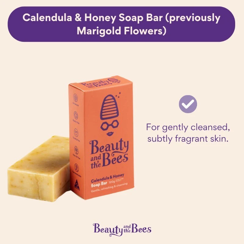 Beauty & the Bees Real Soap Bar 120g - Calendula & Honey - Image 2