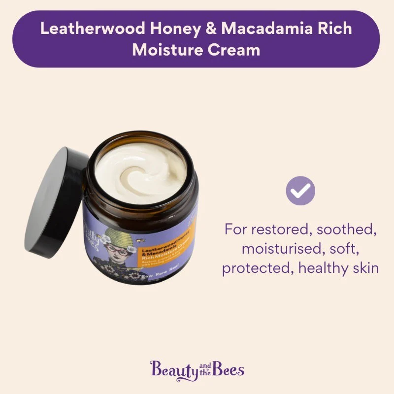 Beauty & the Bees Rich Moisture Cream 120ml - Leatherwood Honey & Macadamia - Image 2