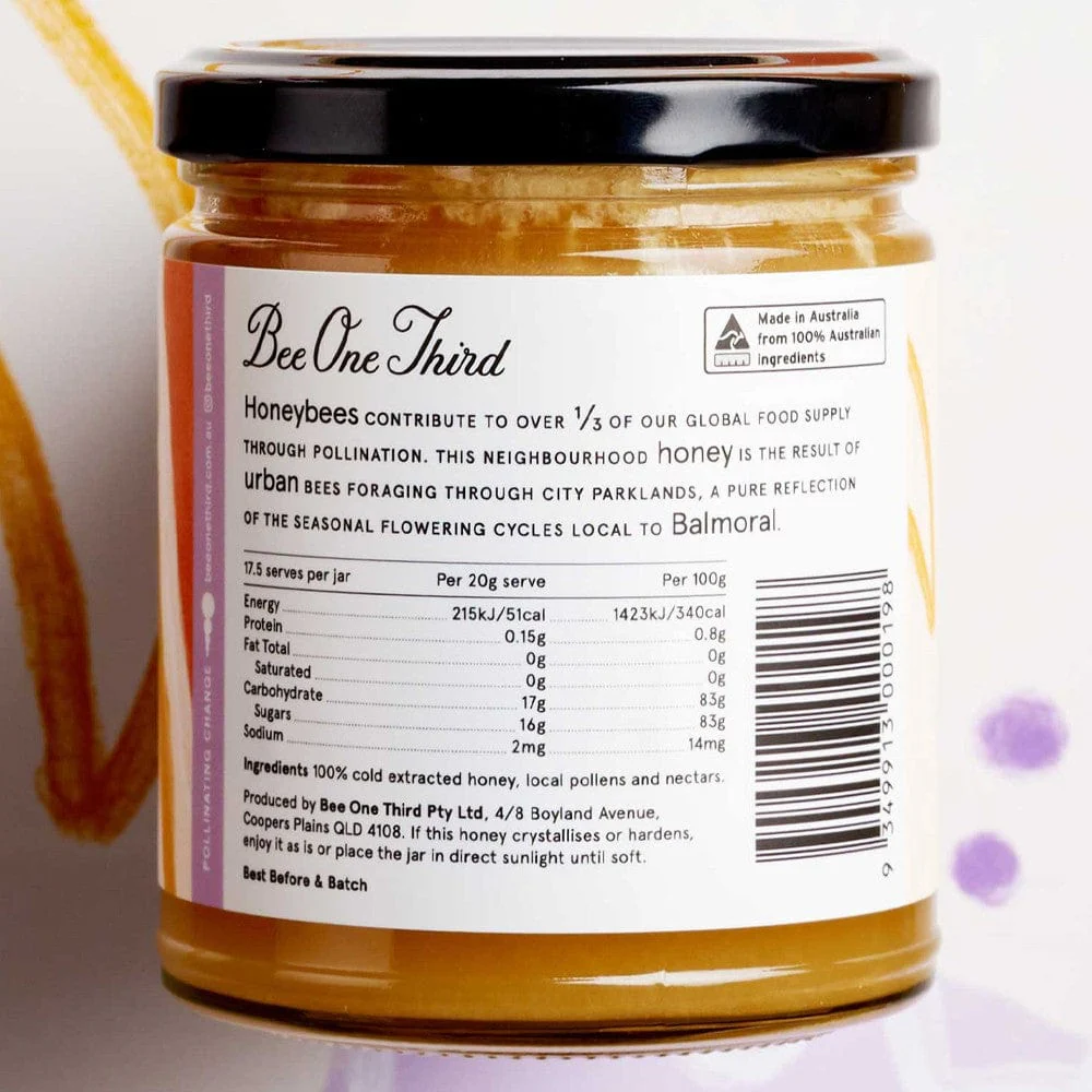 Bee One Third Raw Neighbourhood Honey 350g - Image 3