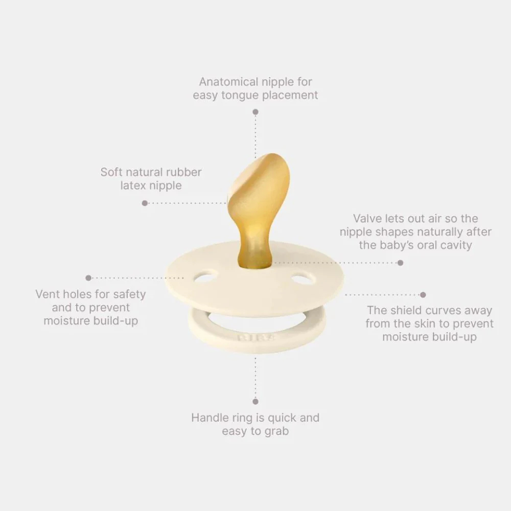 Bibs Anatomical Dummy Natural Rubber - Ivory/Blush - Image 2