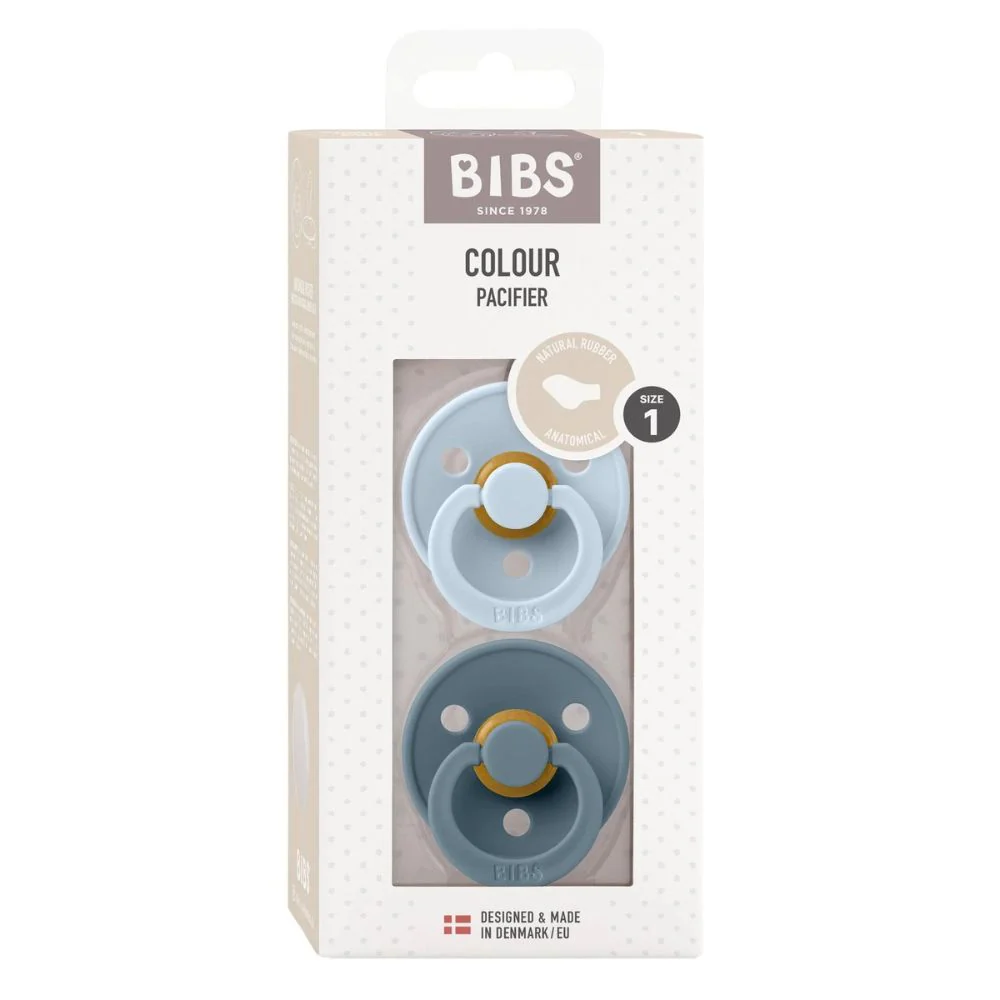 Bibs Anatomical Dummy Natural Rubber - Baby Blue/Petrol - Image 6
