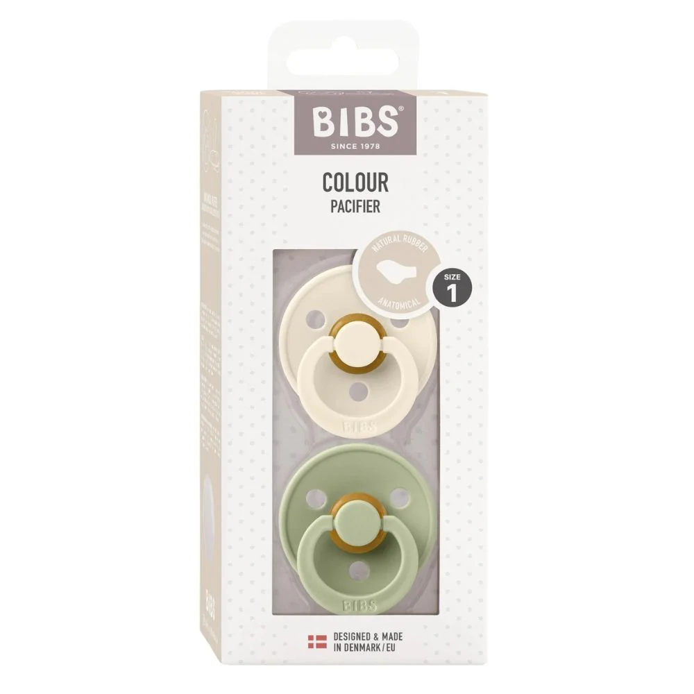 Bibs Anatomical Dummy Natural Rubber - Ivory/Sage - Image 4