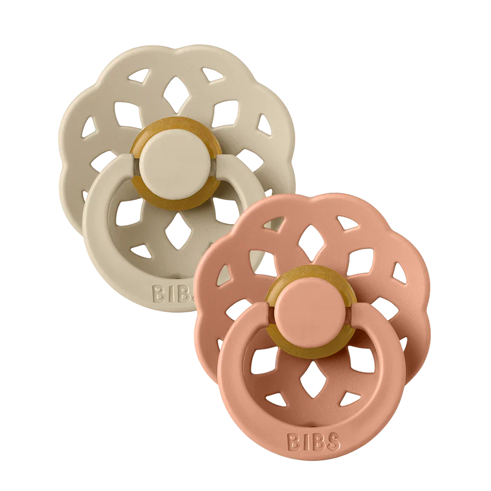 Bibs Round Boheme Natural Dummy Pacifier - Vanilla/Peach