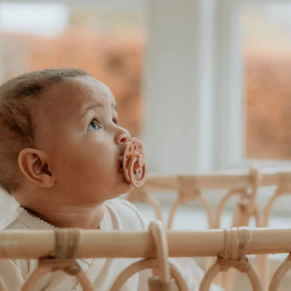 Bibs Round Boheme Natural Dummy Pacifier - Vanilla/Peach - Image 2