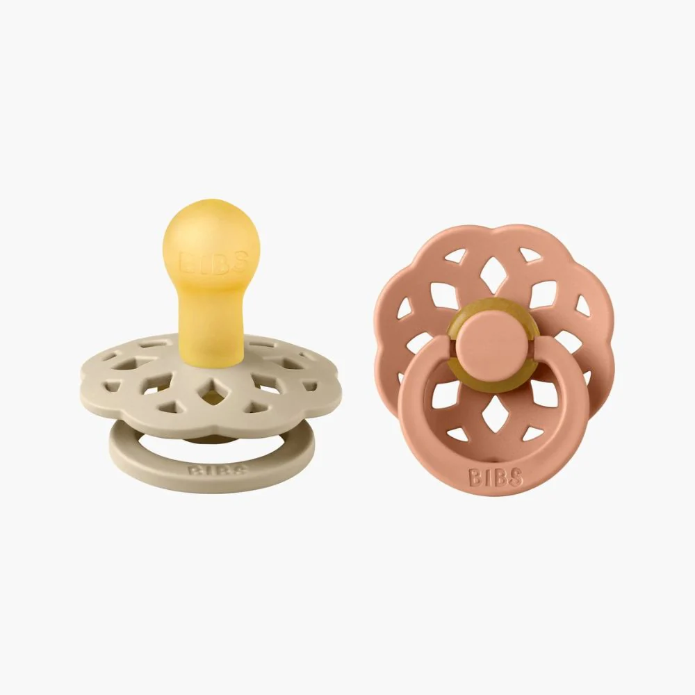 Bibs Round Boheme Natural Dummy Pacifier - Vanilla/Peach - Image 4