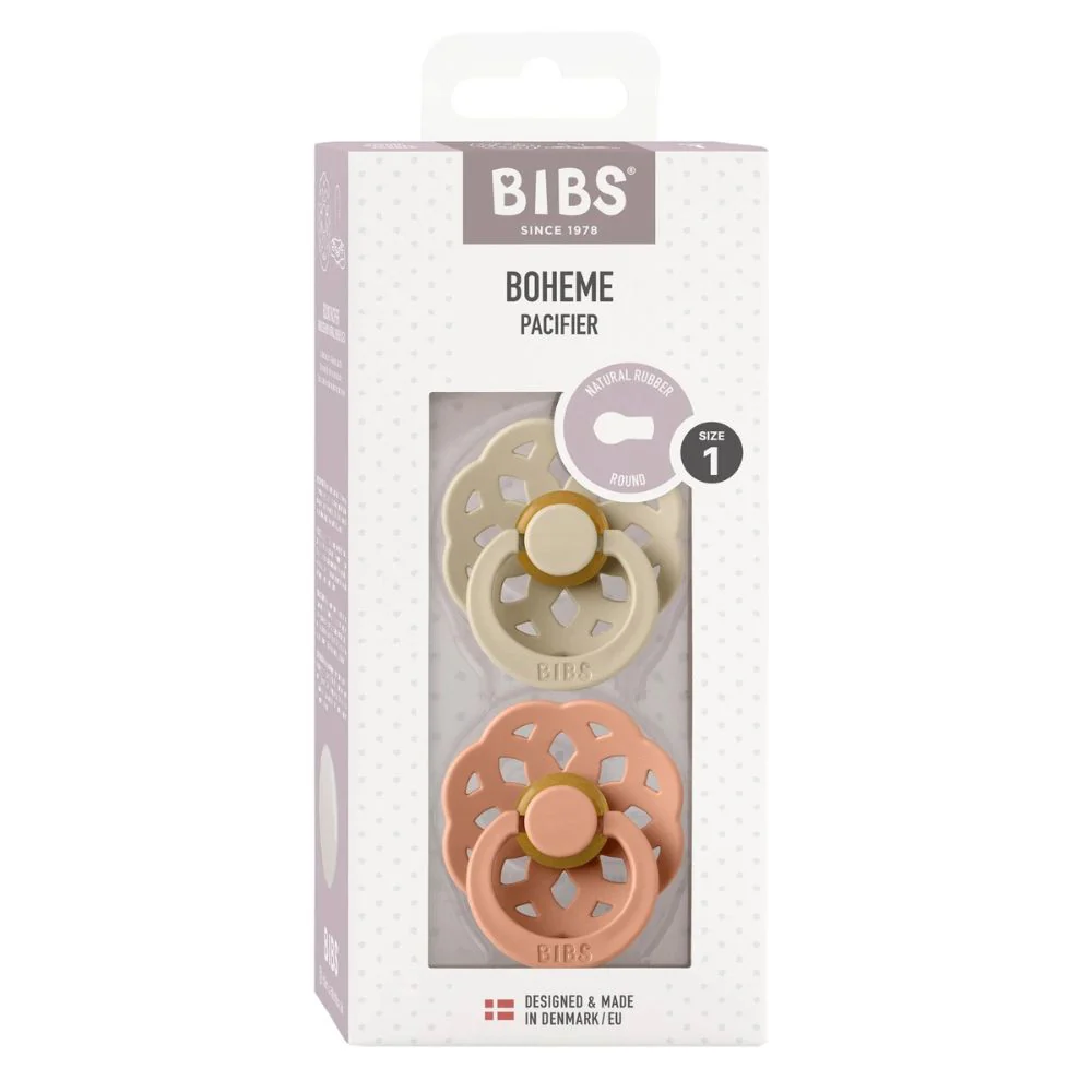 Bibs Round Boheme Natural Dummy Pacifier - Vanilla/Peach - Image 7