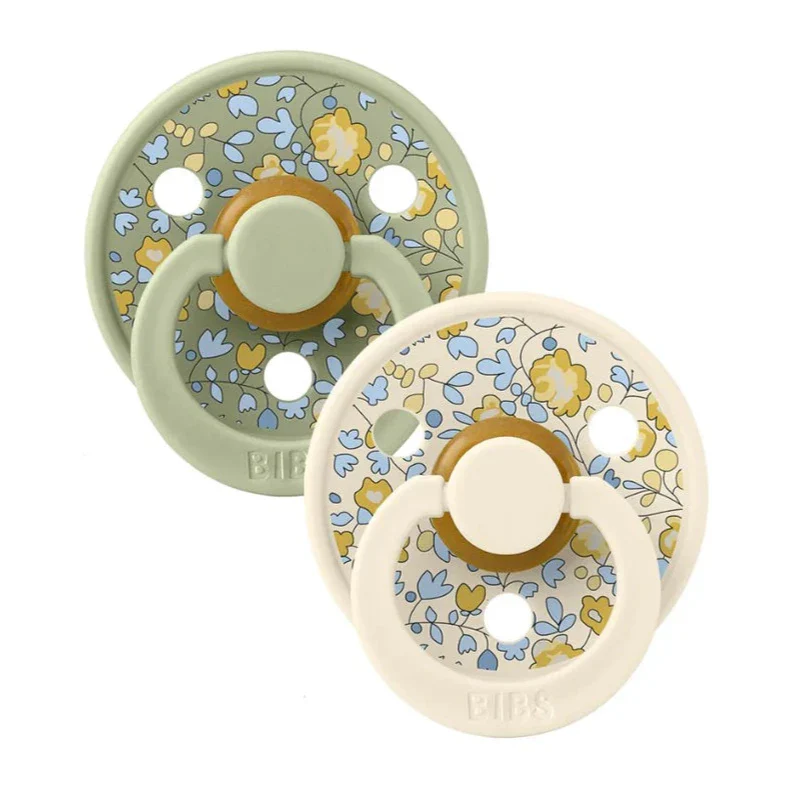 Bibs Round Natural Dummy Pacifier - Liberty Collection - Eloise/Sage