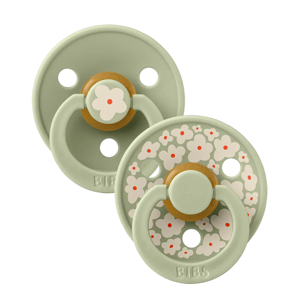 Bibs Round Natural Dummy Pacifier - Studio Collection - Jasmine Sage Mix