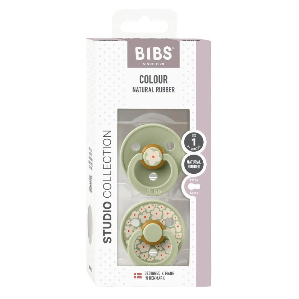 Bibs Round Natural Dummy Pacifier - Studio Collection - Jasmine Sage Mix - Image 6
