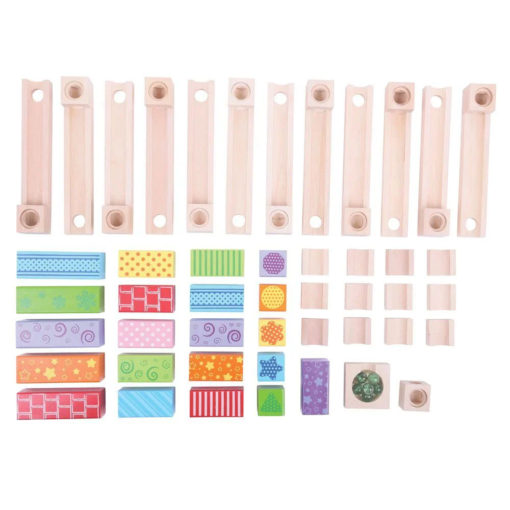 Bigjigs 47 Piece Wooden Marble Run - Image 3