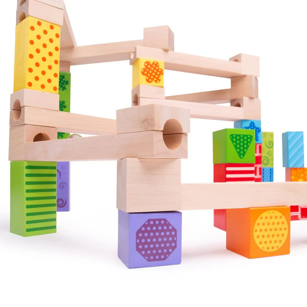 Bigjigs 47 Piece Wooden Marble Run - Image 4