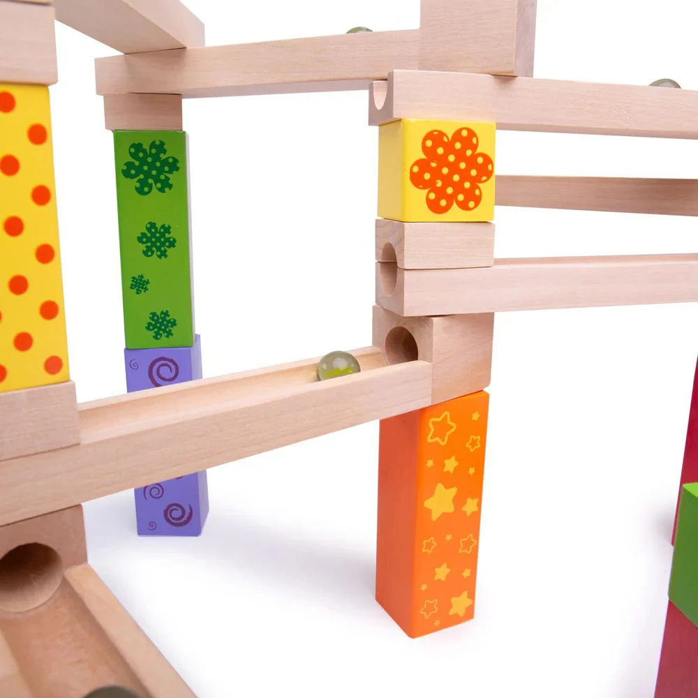 Bigjigs 47 Piece Wooden Marble Run - Image 5