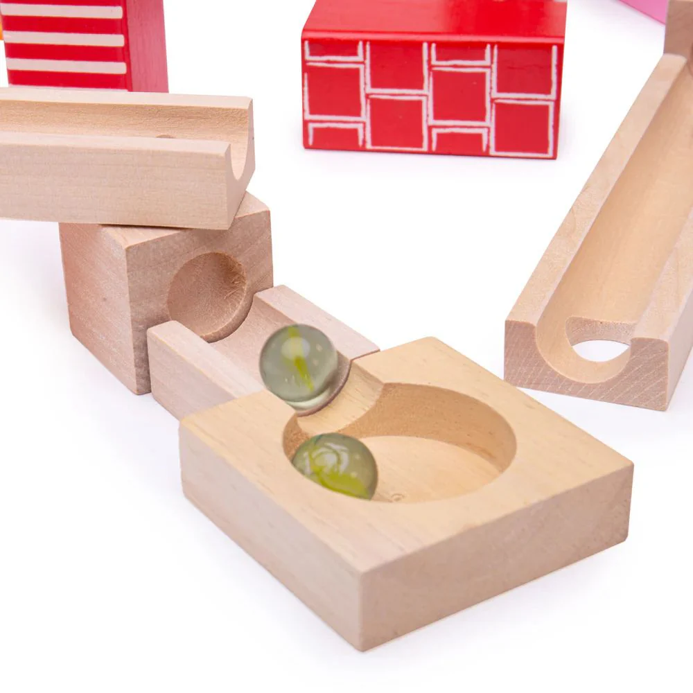 Bigjigs 47 Piece Wooden Marble Run - Image 6