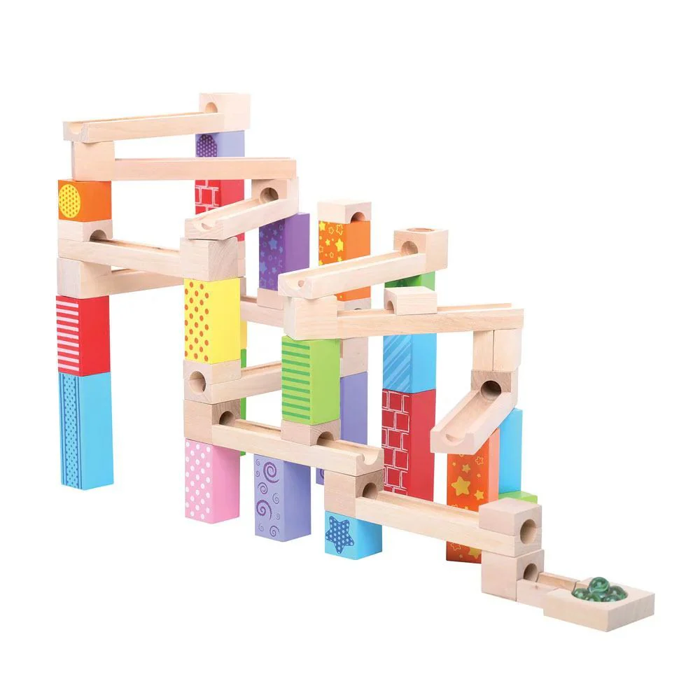 Bigjigs 47 Piece Wooden Marble Run - Image 7