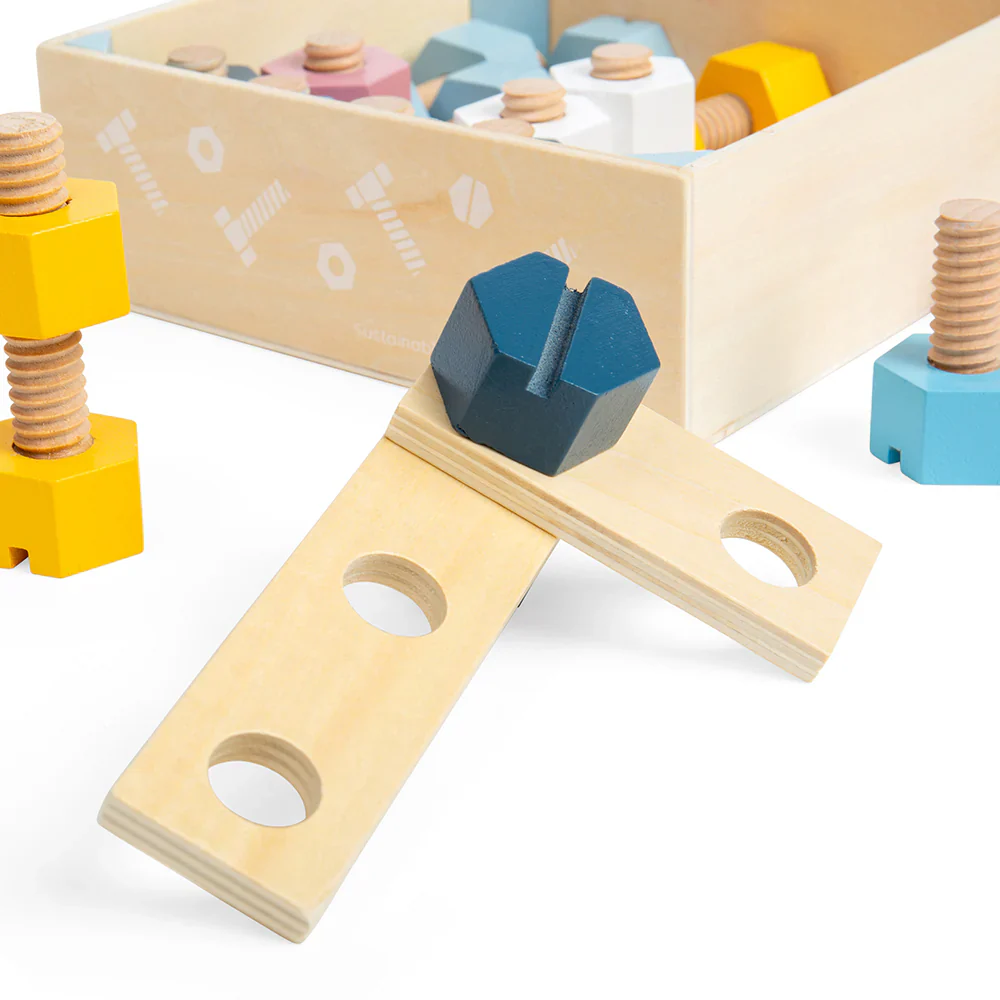 Bigjigs Toys Crate of Nuts & Bolts - Image 3
