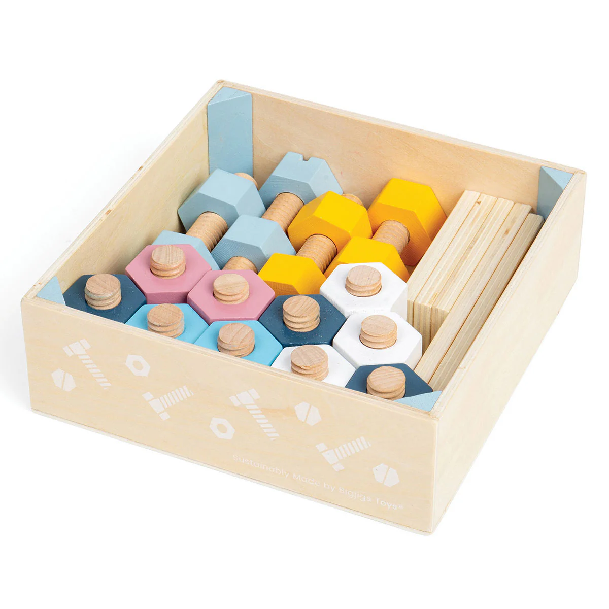 Bigjigs Toys Crate of Nuts & Bolts - Image 4