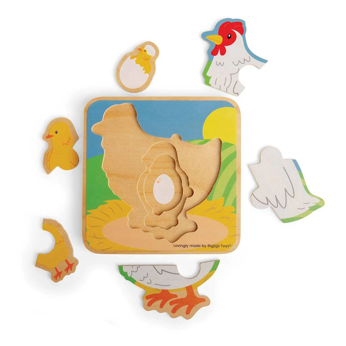 Bigjigs Toys Lifecycle Puzzle Chicken - Image 3