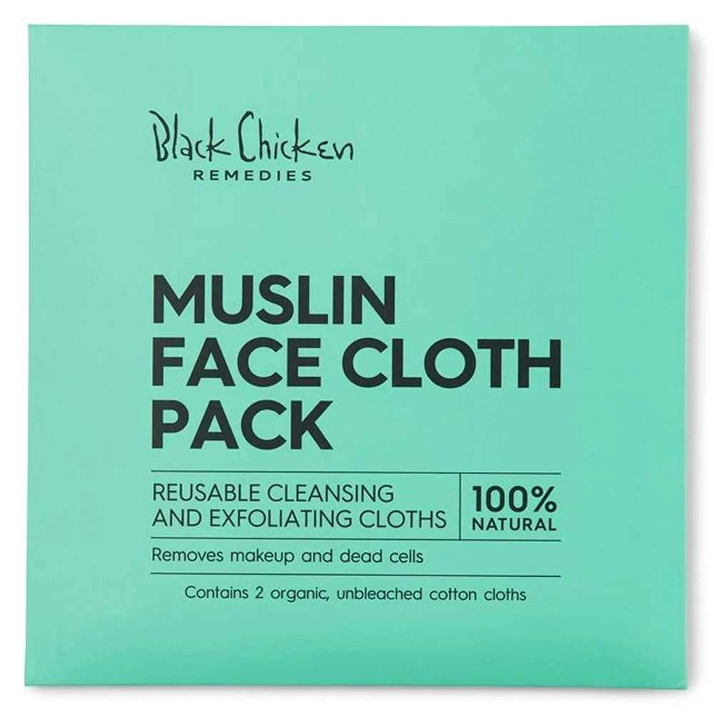 Black Chicken Remedies Muslin Face Cloth 2pk - Image 2