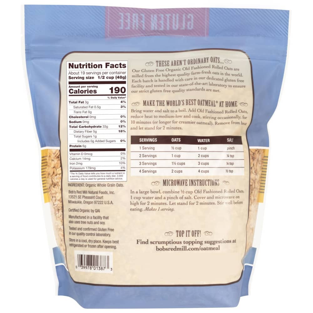 Bob's Red Mill Rolled Oats Pure Wheat Free 907g - Image 3