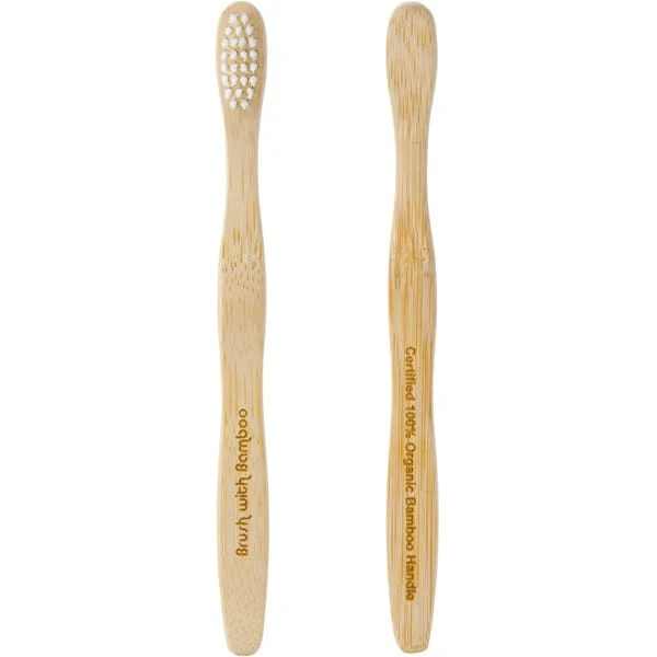Brush with Bamboo Toothbrush Castor Bean Oil Bristles - KIDS Soft - Image 2