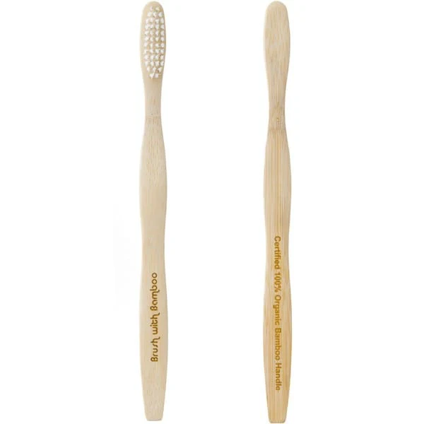Brush with Bamboo Toothbrush Castor Bean Oil Bristles - ADULT Soft - Image 2