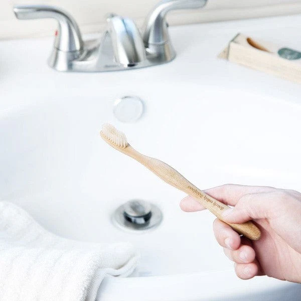 Brush with Bamboo Toothbrush Castor Bean Oil Bristles - ADULT Soft - Image 3