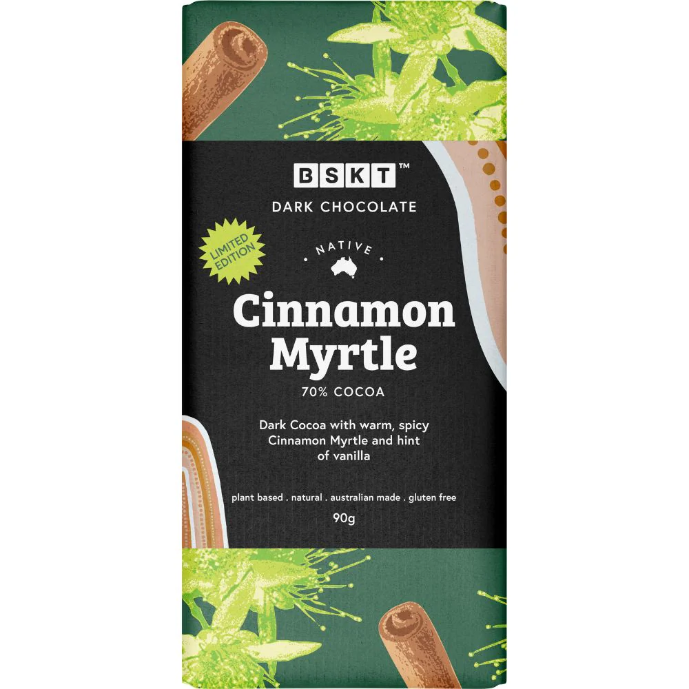 BSKT Chocolate Block 90g Cinnamon & Myrtle - Limited Edition