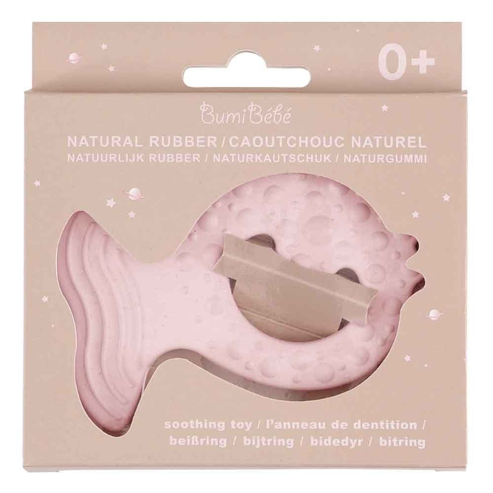 Bumi Bebe Natural Rubber Fish Teether - Rose - Image 2