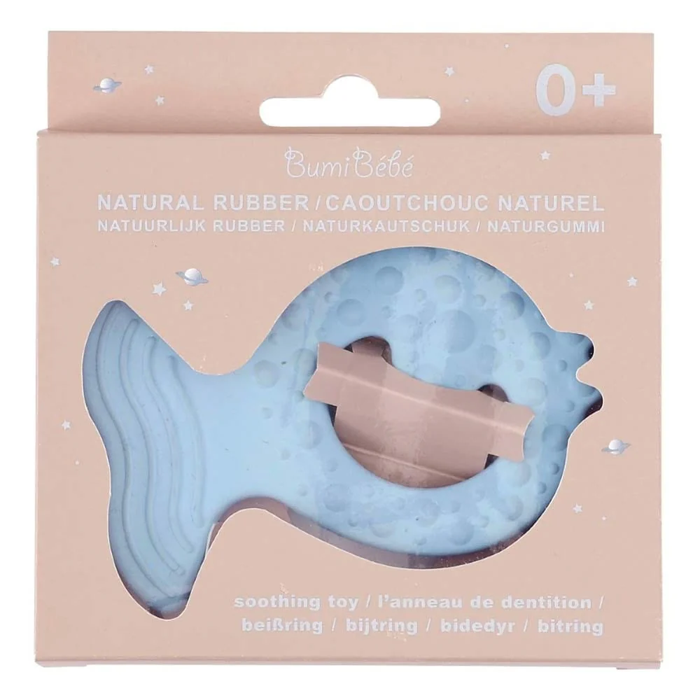 Bumi Bebe Natural Rubber Fish Teether - Sky Blue - Image 2