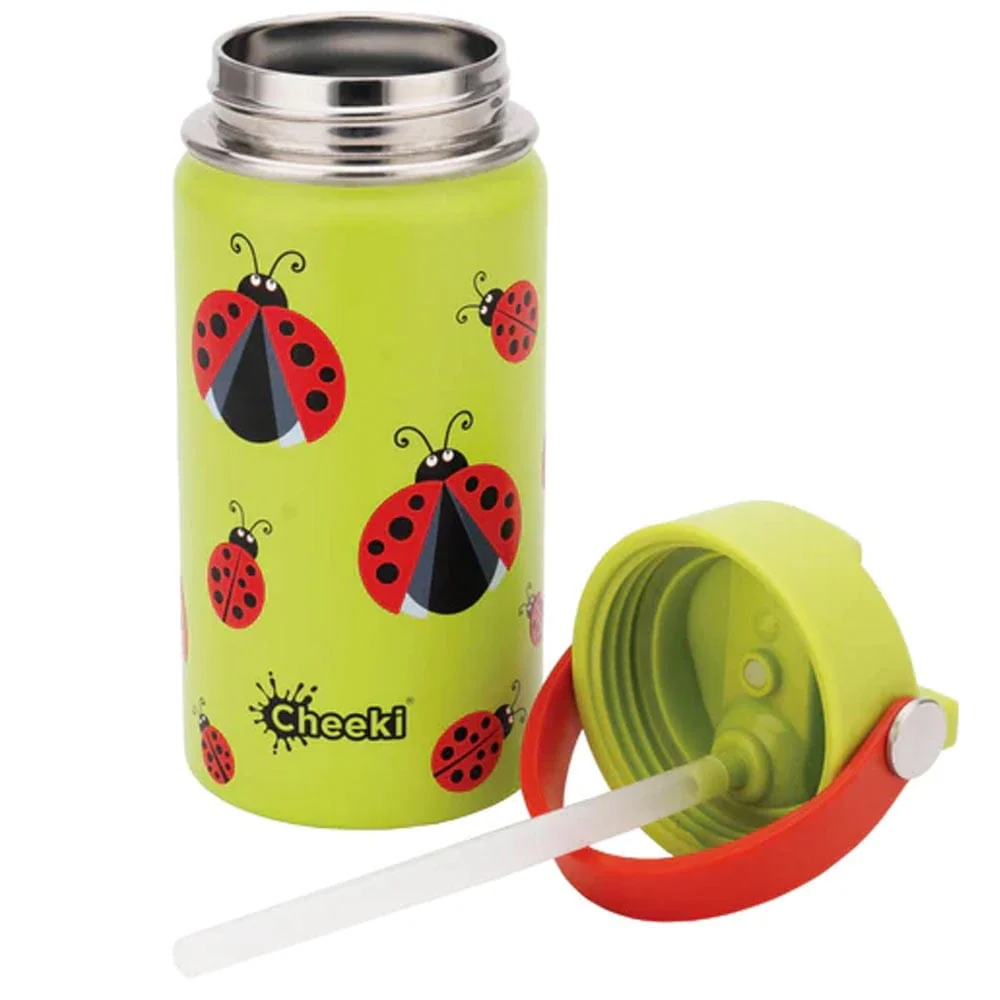 Cheeki Insulated Little Adventurer Kids Bottle 400ml - Lady Bug - Image 2