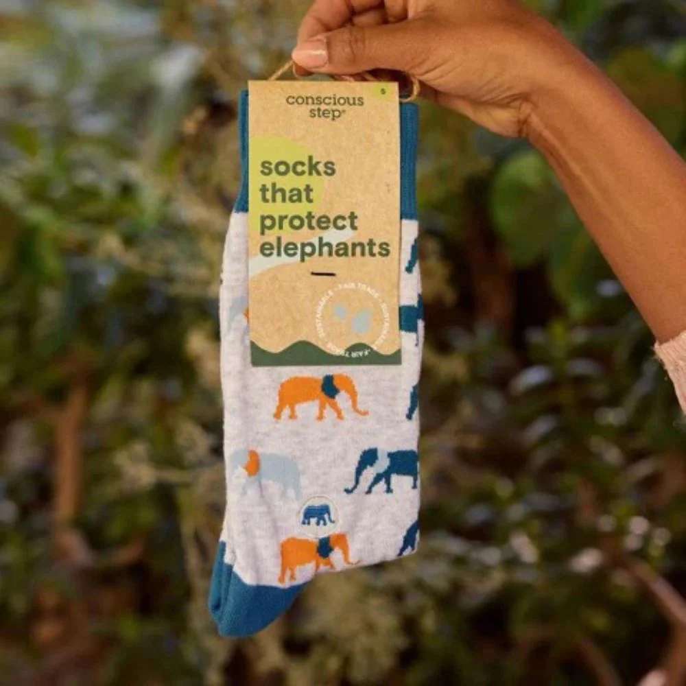 Conscious Step Socks That Protect Elephants (Grey) - Image 3