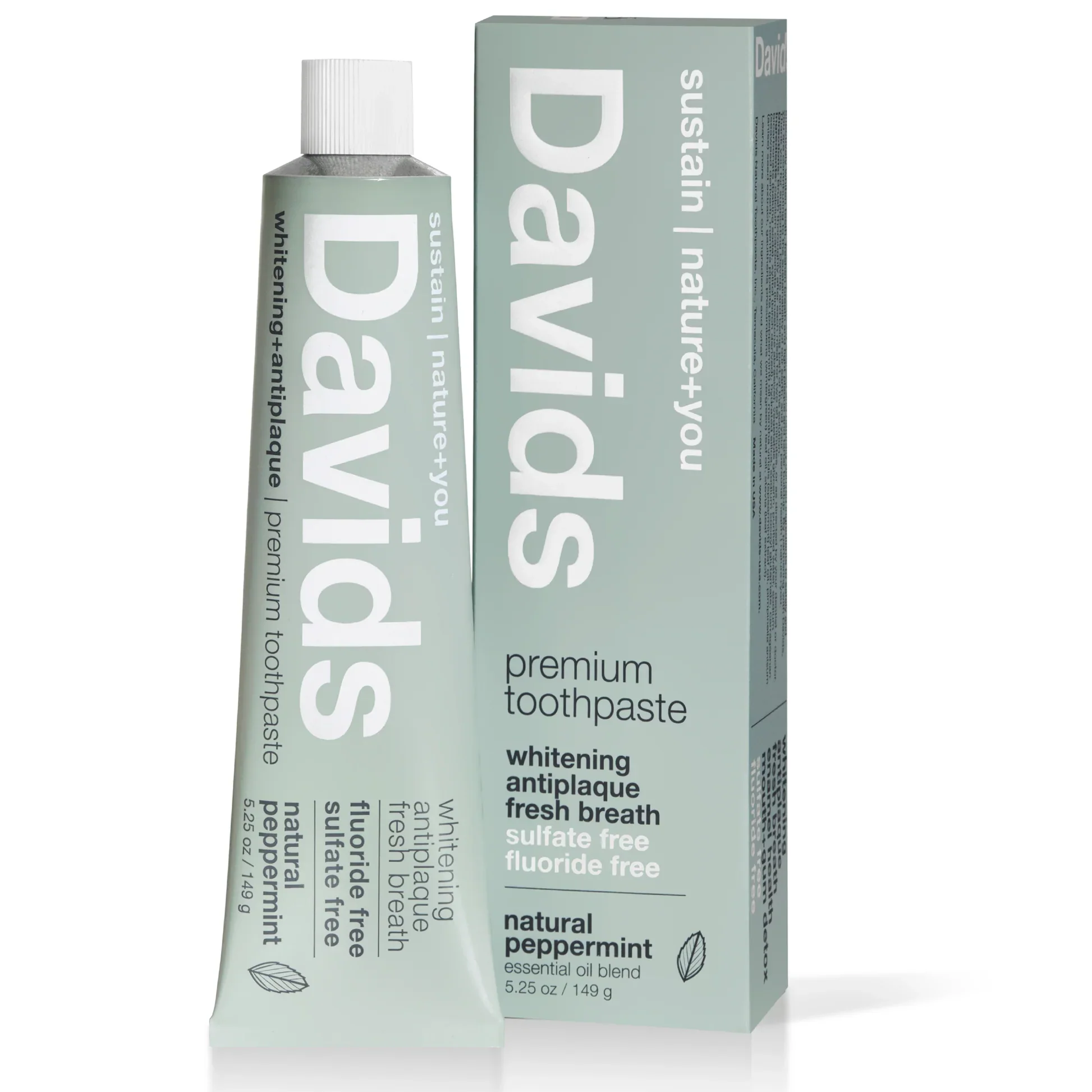 Davids Toothpaste 149g - Whitening + Antiplaque Peppermint