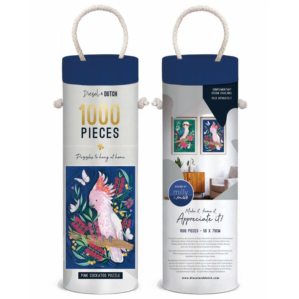 Diesel & Dutch 1000pc Wall Jigsaw Puzzle - Pink Cockatoo - Image 5