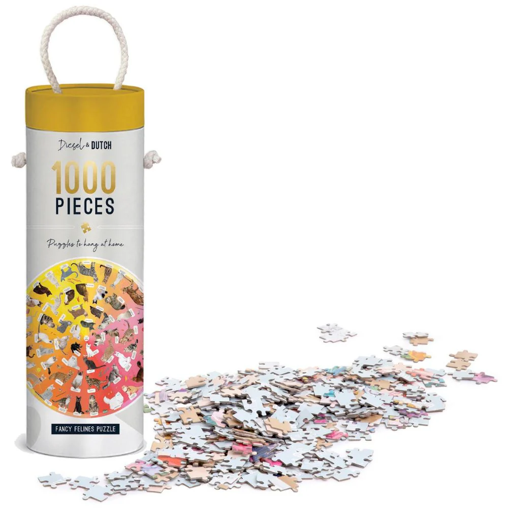 Diesel & Dutch 1000pc Jigsaw Puzzle - Fancy Felines (68cm round) - Image 2