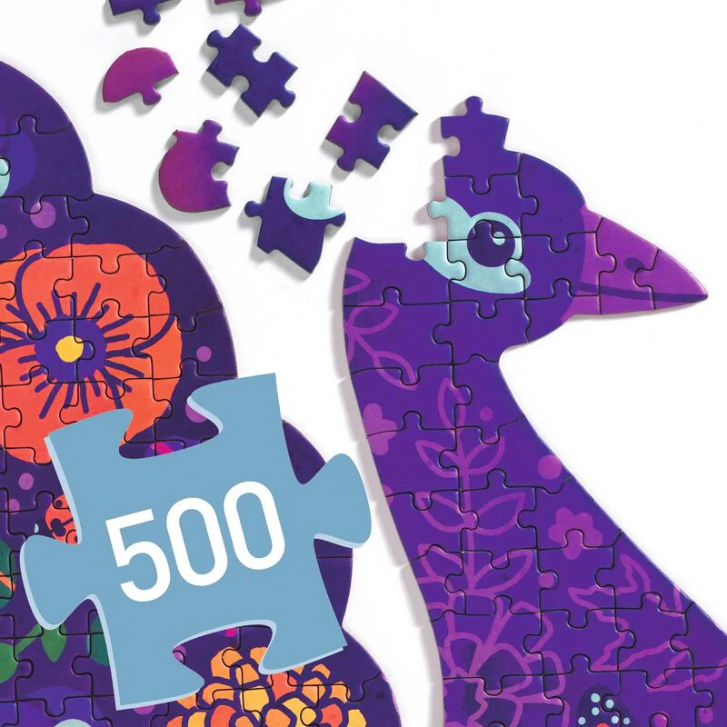 Djeco Art Puzzle 500 Piece - Peacock - Image 3