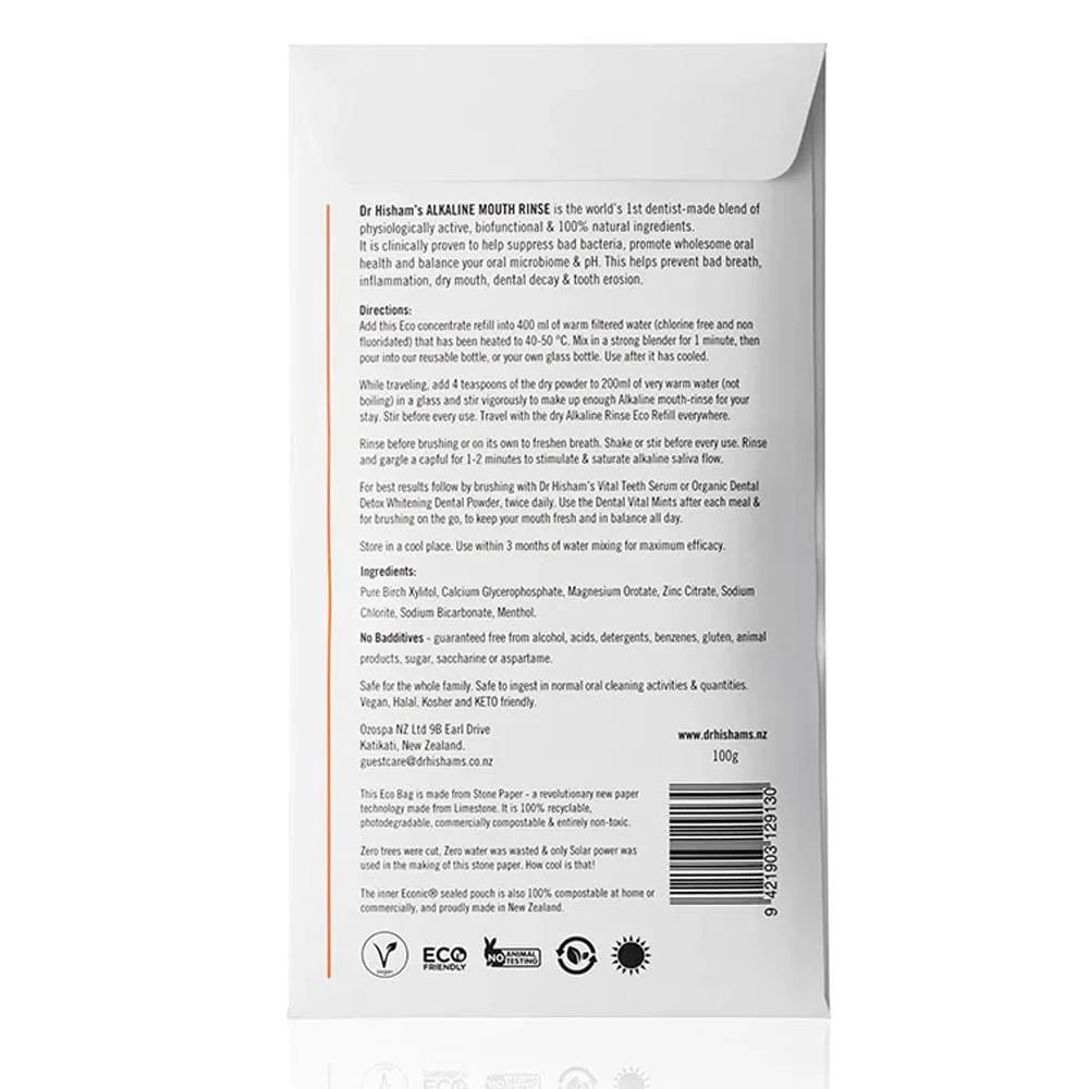Dr Hisham's Alkaline Mouth Rinse Super Concentrate ECO Refill - Makes 400ml - Image 2