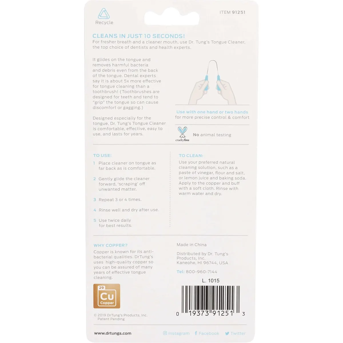 Dr Tung's Tongue Cleaner - Copper - Image 4