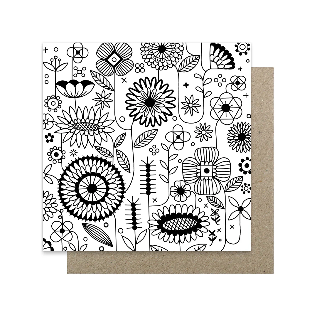 Earth Greetings Colouring Card Packs - Dream in Flowers - Image 8
