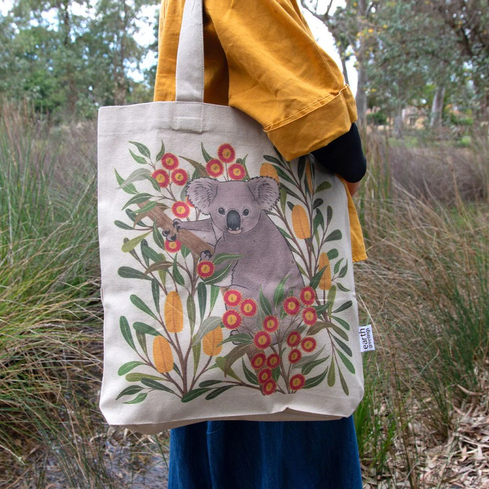 Earth Greetings Organic Cotton Tote Bag with Inner Pocket - Koala Country - Image 2
