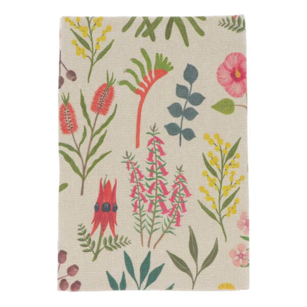 Earth Greetings Organic Cotton Tea Towel - Australian Wildflowers - Image 3